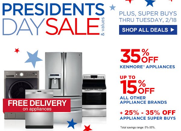 Appliances Presidents Day Sale