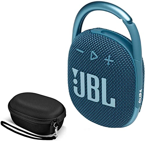 JBL Clip 4 Portable Waterproof Wireless Bluetooth Speaker Bundle with Premium Carry Case (Blue)