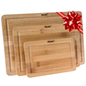 BlauKe® Wood Cutting Boards for Kitchen – Bamboo Cutting Board Set